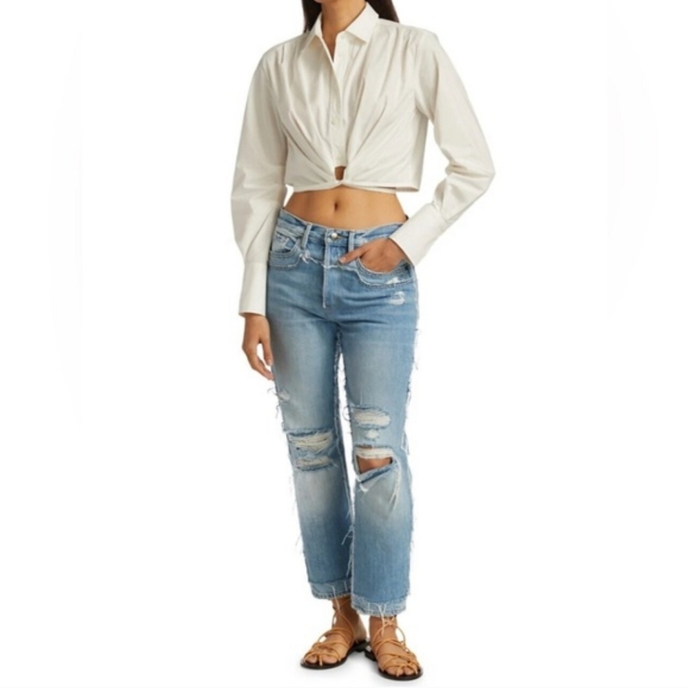 Frame Denim Layered Look Distressed Jeans‎